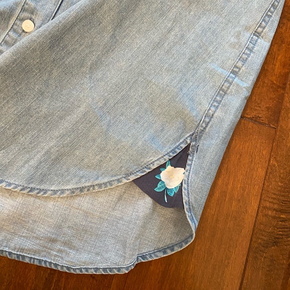 Draper James Chambray Denim Shirt Dress Sz 4 - Picture 8 of 16